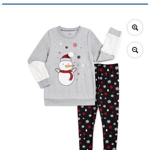 NWT- Gray Snowman Kids 2pc Set